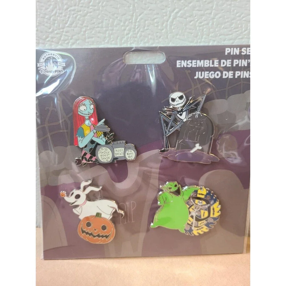 Disney Nightmare Before Christmas Jack Sally Zero Oogie 4 Pin Set Booster 2022